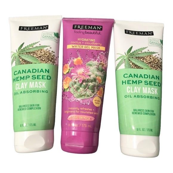 3 Freeman mask set Cactus Cloudberry Water Gel mask Canadian hemp Seed Clay mask - Picture 7 of 8